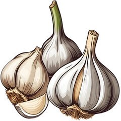 garlic isolated on white