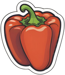 red bell pepper isolated on white