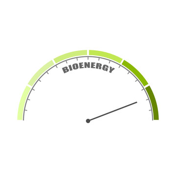 Bioenergy value measuring device with arrow and scale.