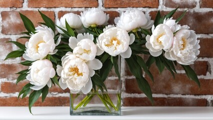 bouquet of white tulips in a vase