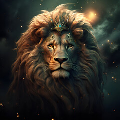 Fototapeta premium Bravery of the lion king