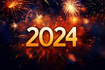 2024 new year, card AI generated