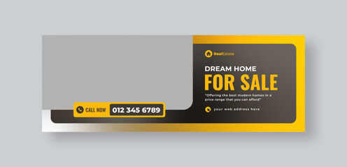 Fototapeta premium Real estate social media facebook cover web banner template