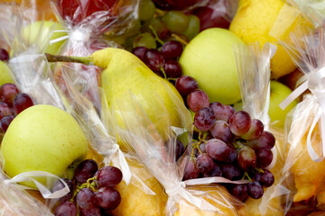 Ripe fruits pears and grapes - 662121183