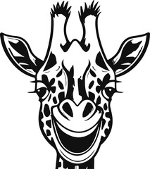 Cute giraffe head and face drawing cartoon