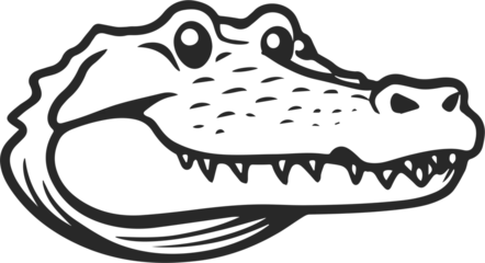Fototapeten Alligator crocodile line drawing cartoon © Dulaxy