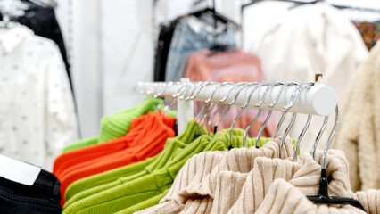 clothes on a hanger in the shop window