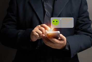 Concepts regarding satisfaction ratings. Men use mobile phones to rate their satisfaction with...