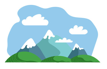 Fototapeta premium Mountains landscape, nature view scenery vector