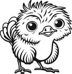 Cute baby chick drawing cartoon