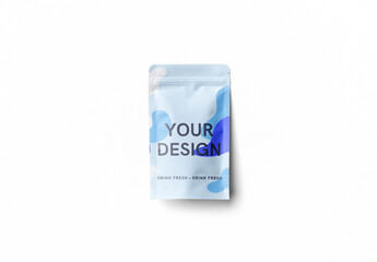 Mockup of customizable zip lock packaging with customizable background