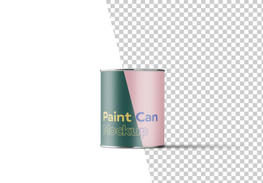 Mockup of customizable paint tin with customizable background