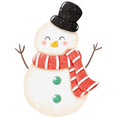 snowman with hat and scarf