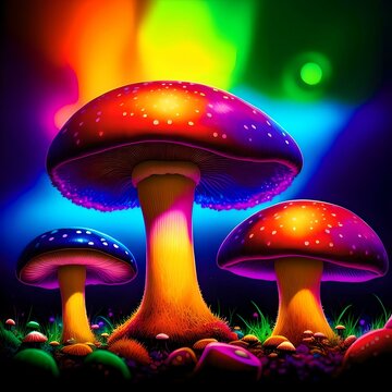 Three mushrooms 