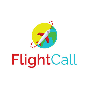 Flight call logo. Vacation Logo Design. Travel agency and vector design. Logo Vector illustration