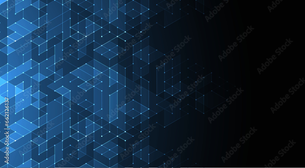 Poster vector illustration. digital technology and engineering isometric background.