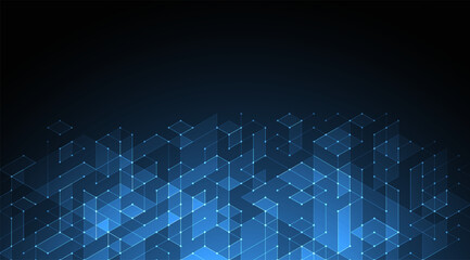 Vector illustration. Digital technology and engineering isometric background.