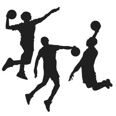 Basketball Player Silhouettes. basketball players isolated vector illustration.