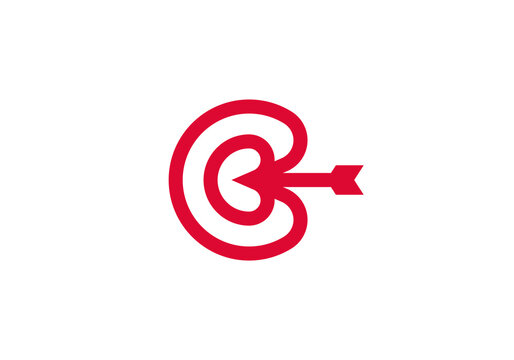Logo Target Arrow witn blend circle, Minimalist and Modern Logo Template Premium. Editable FIle