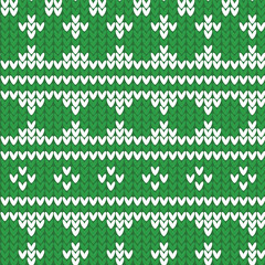 Christmas and New Year seamless pattern. Red and white nordic snowflakes for winter hat, pattern, winter