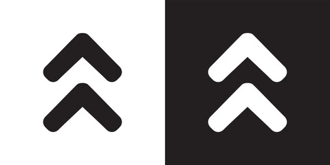 Up arrow icon vector. Scroll Up icon sign symbol in trendy flat style. Up arrow vector icon illustration isolated on white and black background
