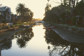 A view of the Venice Canals, seen in Venice, California.