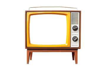 Vintage Retro TV with Blank Screen: Isolated on White Background. generative ai