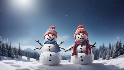 snowman in the snow