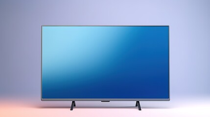 Smart TV with blank empty mockup blue screen connected