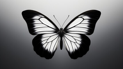 Black and white butterfly Idea leucanoe isolated on white