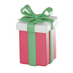 Festive Christmas Gift Box colorful 3D Icons Seasonal Holiday Decorations 3d render.