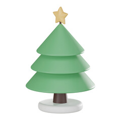 Christmas tree elements festive 3D icons for holiday season 3d render.