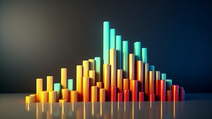 BUSINESS GROWTH CHART UP ICON 3D RENDER CONCEPT FOR INVESTING AND PROFITE INCRESING