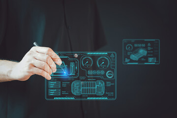 electric vehicle charging station for charging EV batteries. Plug for vehicle with electric engine....