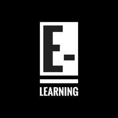 elearning simple typography with black background
