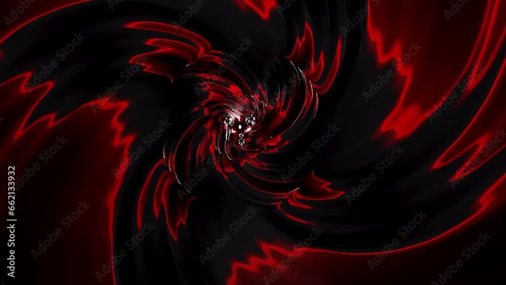 Wall mural abstract colorful red star shape line twisted in the center. tunnel background loop able modern anim