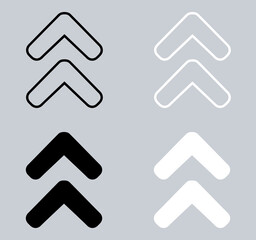 Set of Up arrow icon. Scroll Up icon sign symbol in trendy flat style. Up arrow vector icon illustration isolated on gray background