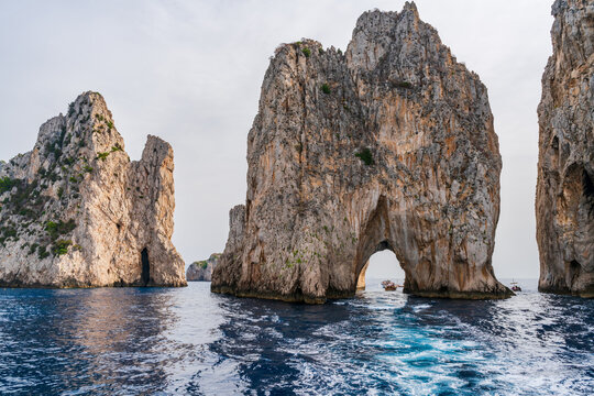 Famous Faraglioni Rocks, Capri island, Italy