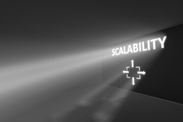 SCALABILITY rays volume light concept 3d illustration