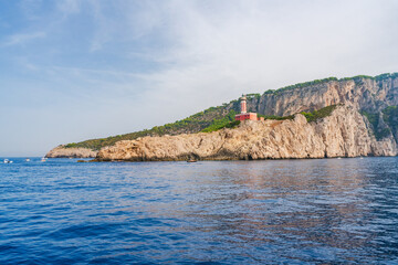 Faro di Punta Carena (Punta Carena Lighthouse) on Capri island, Italy