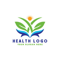 natural healthcare logo design vector