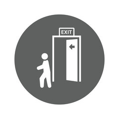 Egress, evacuation, exit icon.