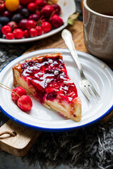 plum cake with tea, autumn days