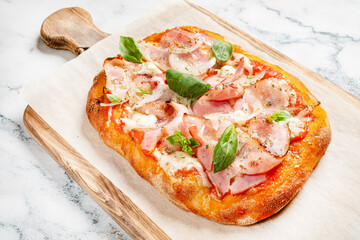tasty pizza on the board
