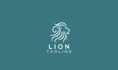 Lion vector logo icon design minimalistic and line art