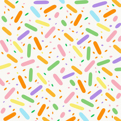 Creative minimalist style art background for children or trendy design with basic shapes.A vibrant and cheerful seamless pattern with colorful pastel geometric shapes on a white background.