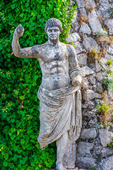 Old Roman statue on top of Monte Solaro, Capri island, Italy