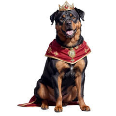 Obraz premium Rottweiler Dog king clipart, dog breeds realistic illustration. Isolated on transparent background. Generative AI.