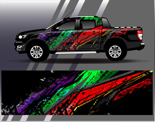 Car wrap design vector.Graphic abstract stripe racing background designs for vehicle, rally, race, adventure and car racing livery