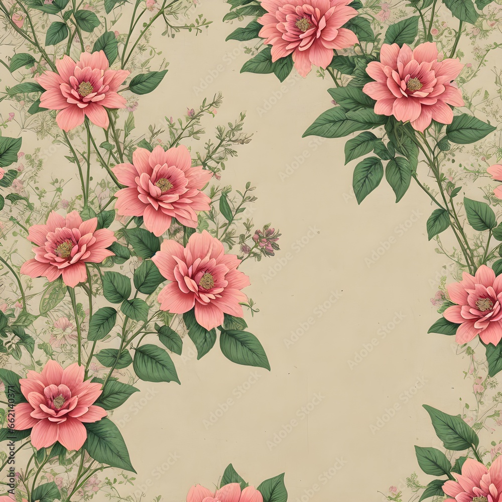 Canvas Prints Vintage Floral Pattern